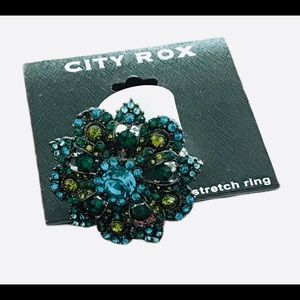 City Rox Blue Stone Stretch Ring